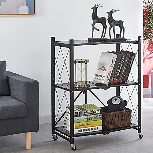 رف معدني متين قابل للطي بثلاثة مستويات