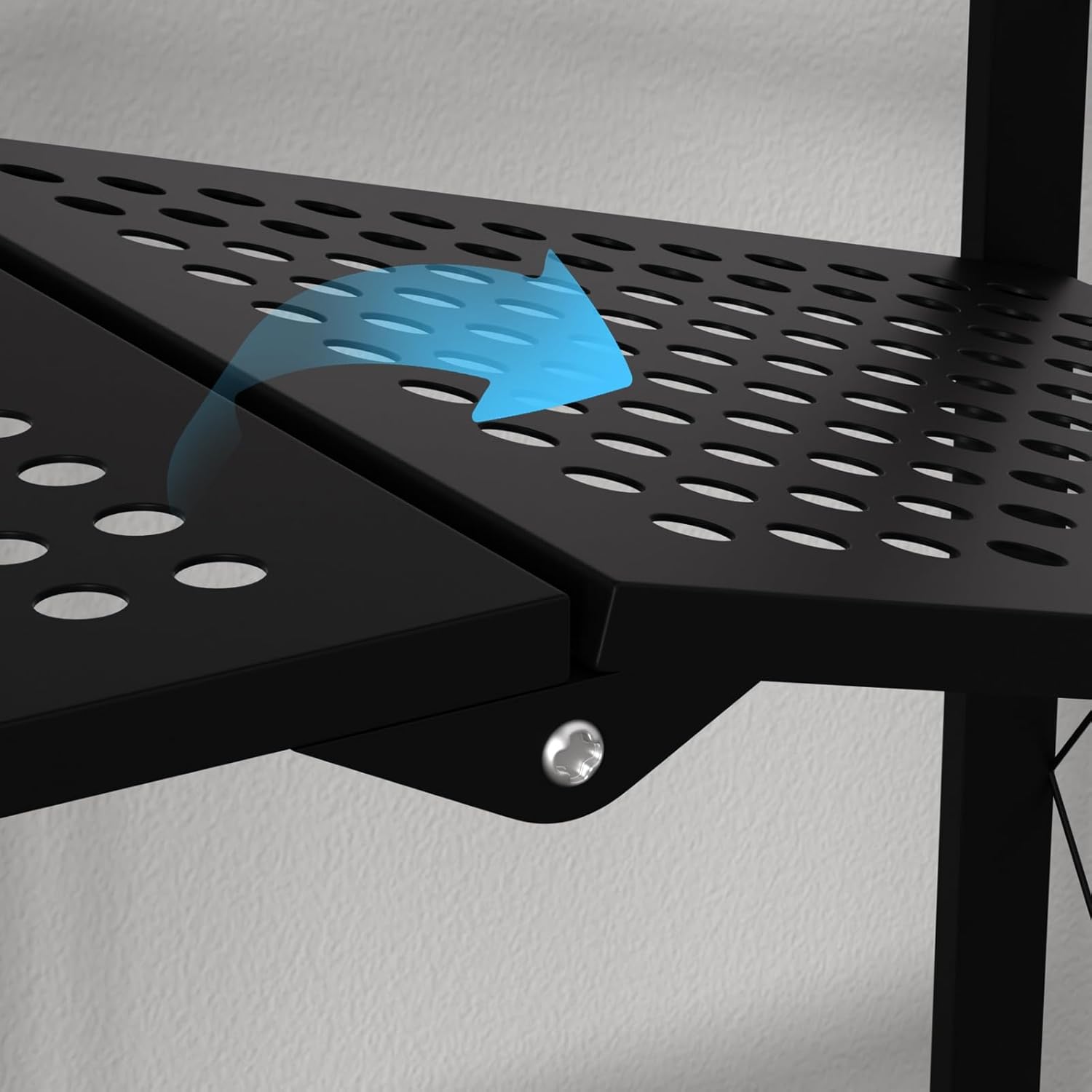 رف معدني متين قابل للطي بثلاثة مستويات