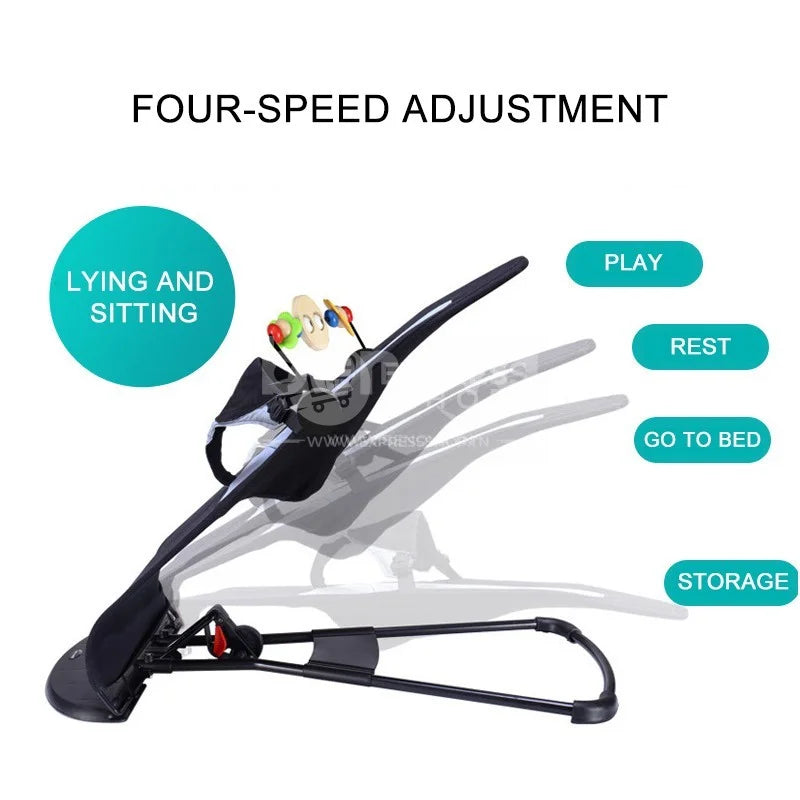 Chaise berçante 4 en 1 pour enfants, lit confortable pliable, berceau inclinable jusqu'à 3 ans.