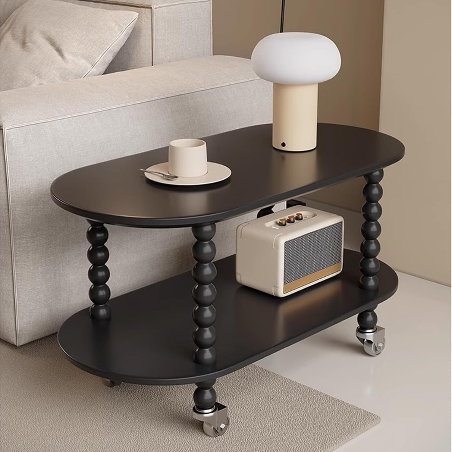 Table basse mobile style crème française – salon, canapé, appartement