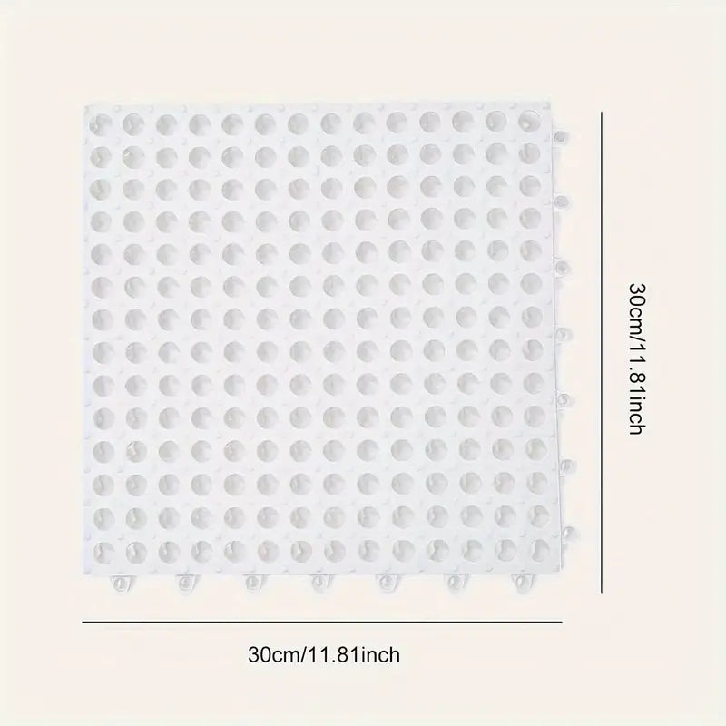 Tapis de Bain Transparents Anti-Dérapants – Lot de 12, Design Damier 🚿✨