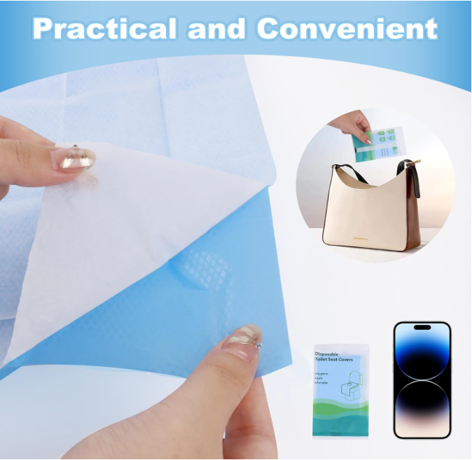 🧻 Sachets Hygiéniques Jetables pour Couvercle de Toilettes – Lot de 50 PCS