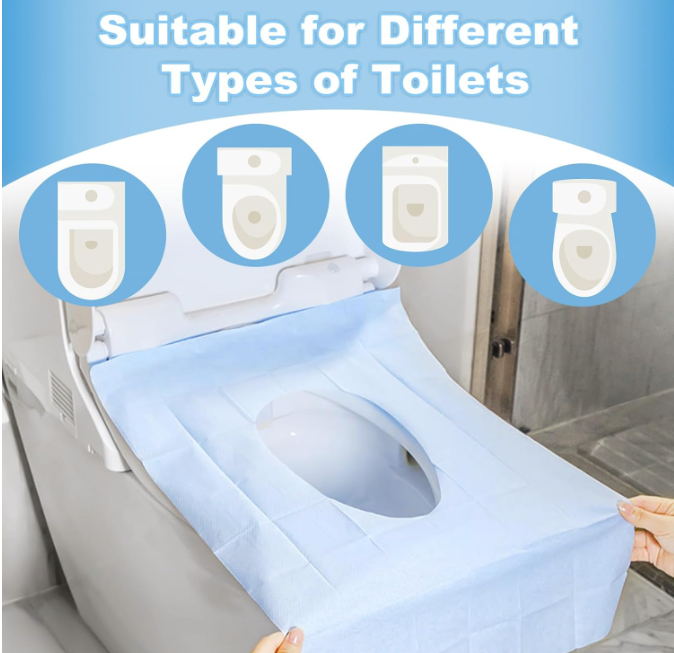 🧻 Sachets Hygiéniques Jetables pour Couvercle de Toilettes – Lot de 50 PCS
