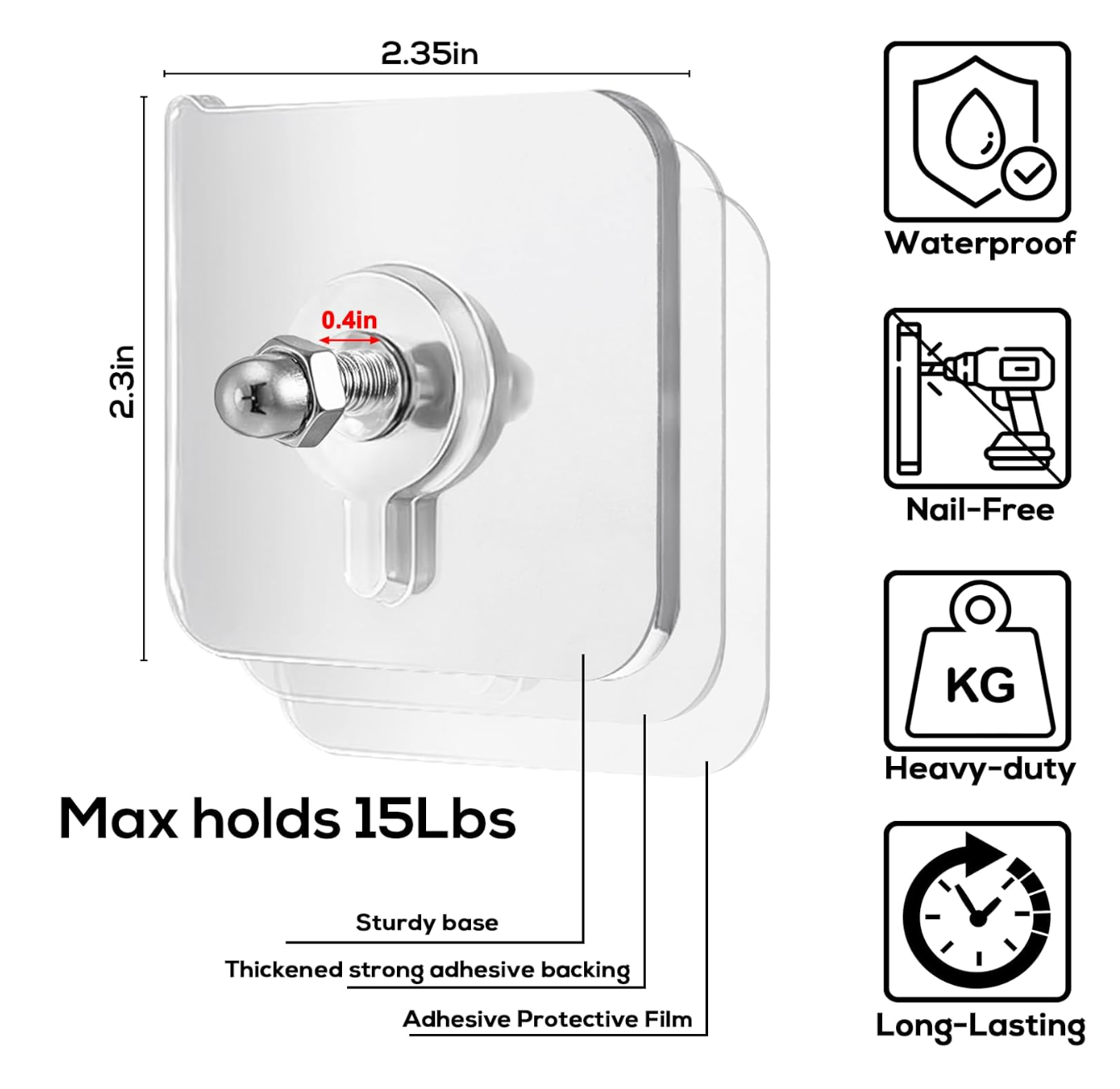Crochets Muraux Sans Outils