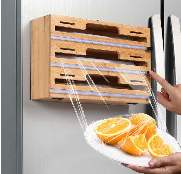 Organisateur 3-en-1 pour Films et Papiers de Cuisine