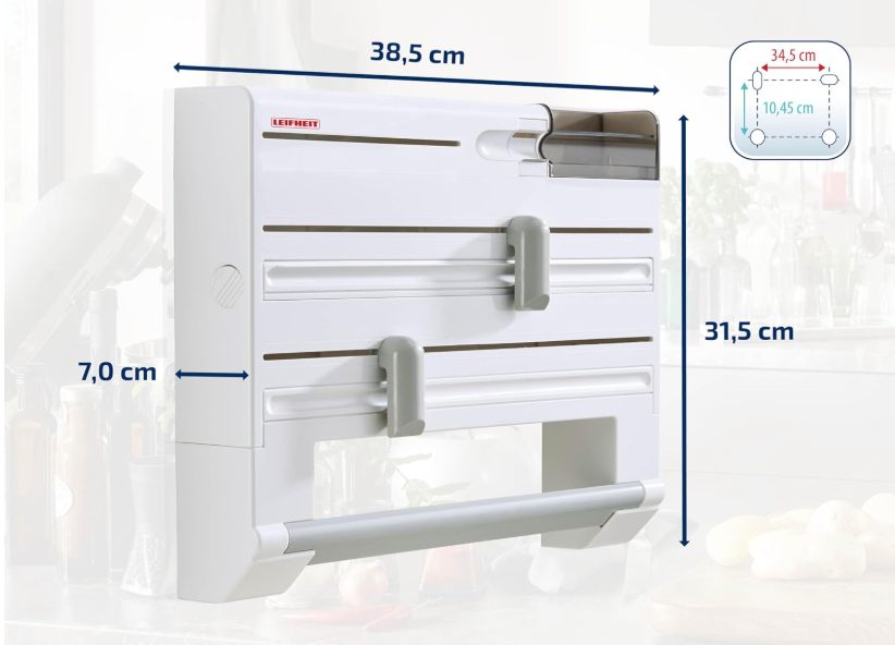 🧻 Distributeur mural Leifheit pour film alimentaire et papier aluminium