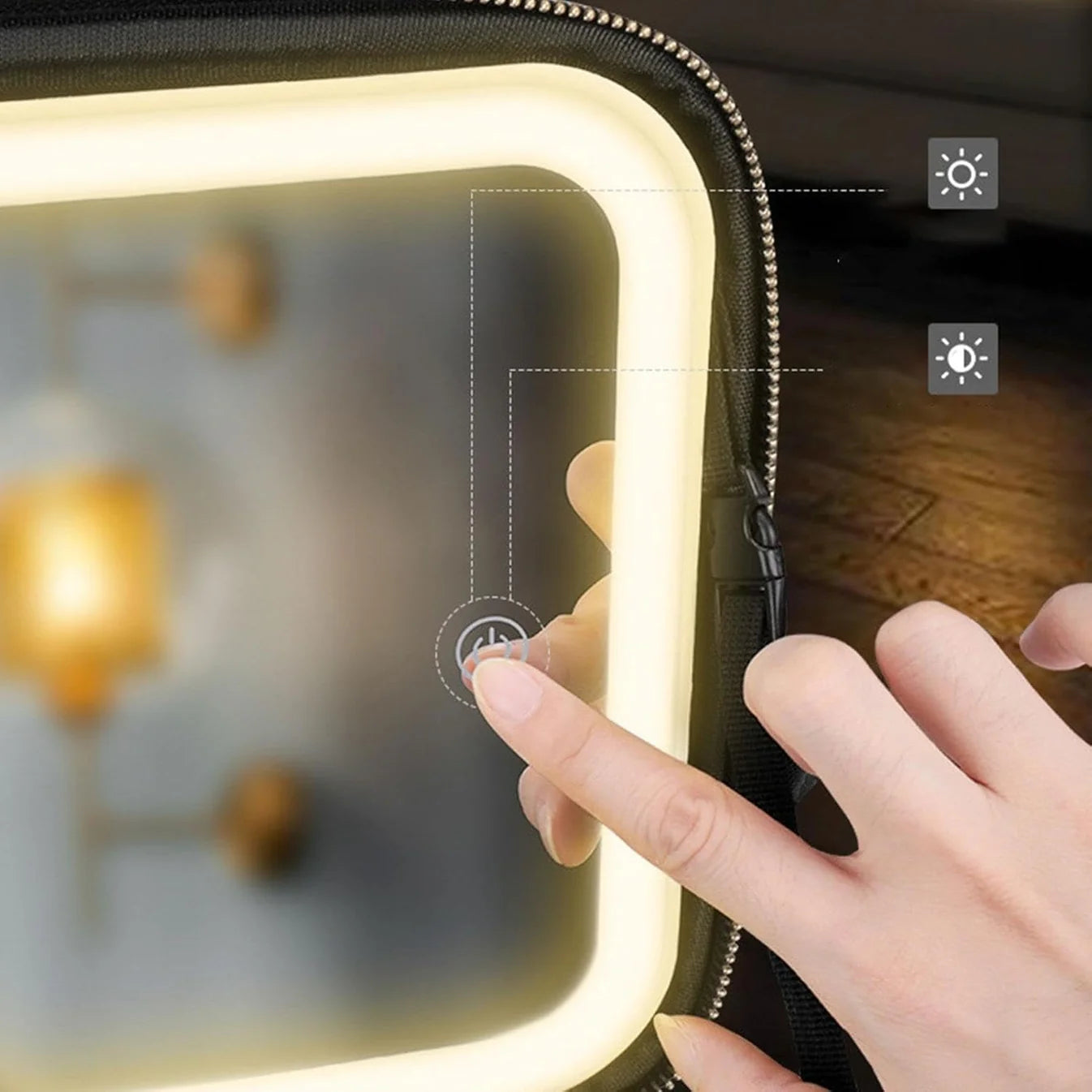 Trousse de Maquillage avec Miroir Lumineux