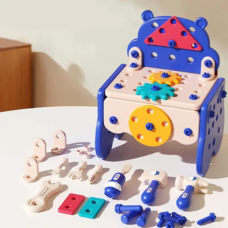 Boîte à Outils Éducative de 60 Pièces pour Enfants - Jouet de Construction et Puzzle