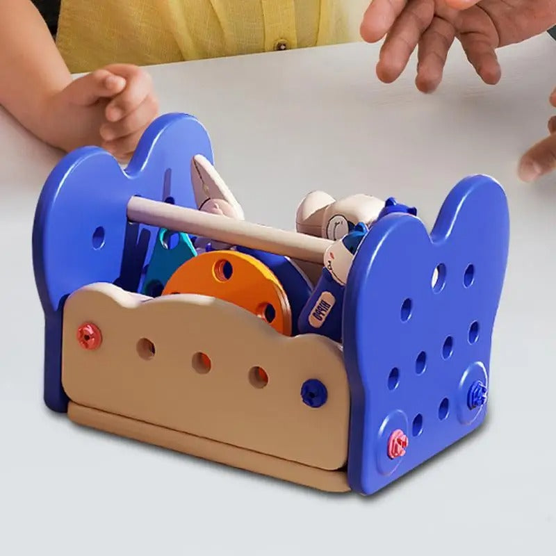 Boîte à Outils Éducative de 60 Pièces pour Enfants - Jouet de Construction et Puzzle