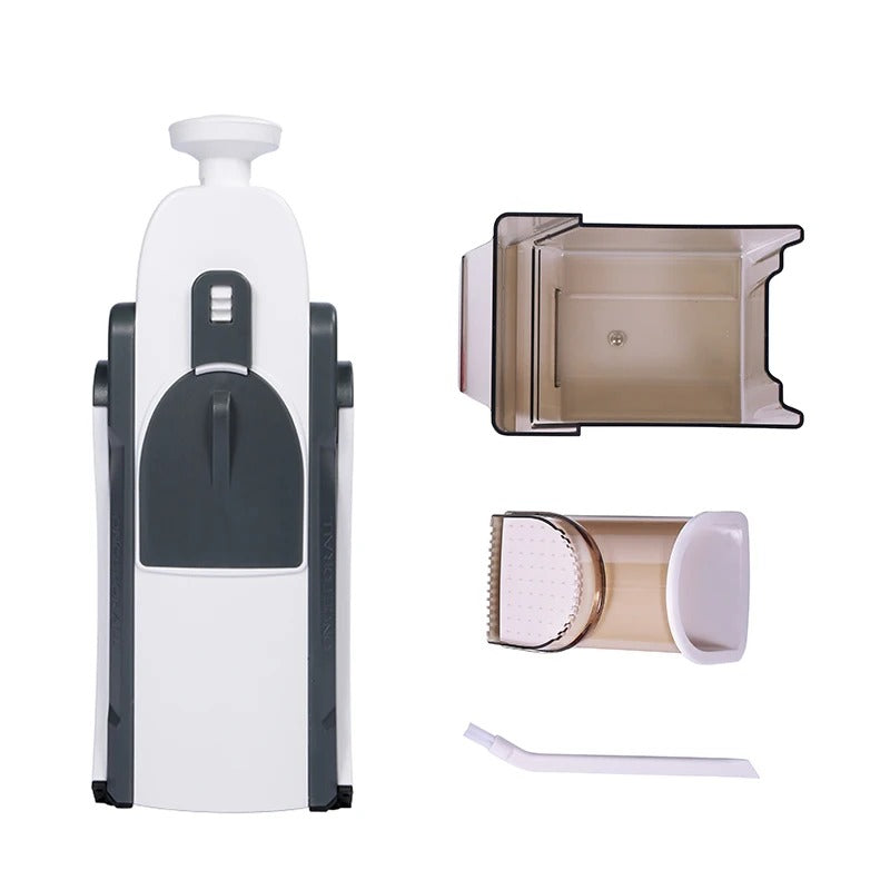 Coupe-légumes et fruits multifonction pour une découpe facile en formes variées.