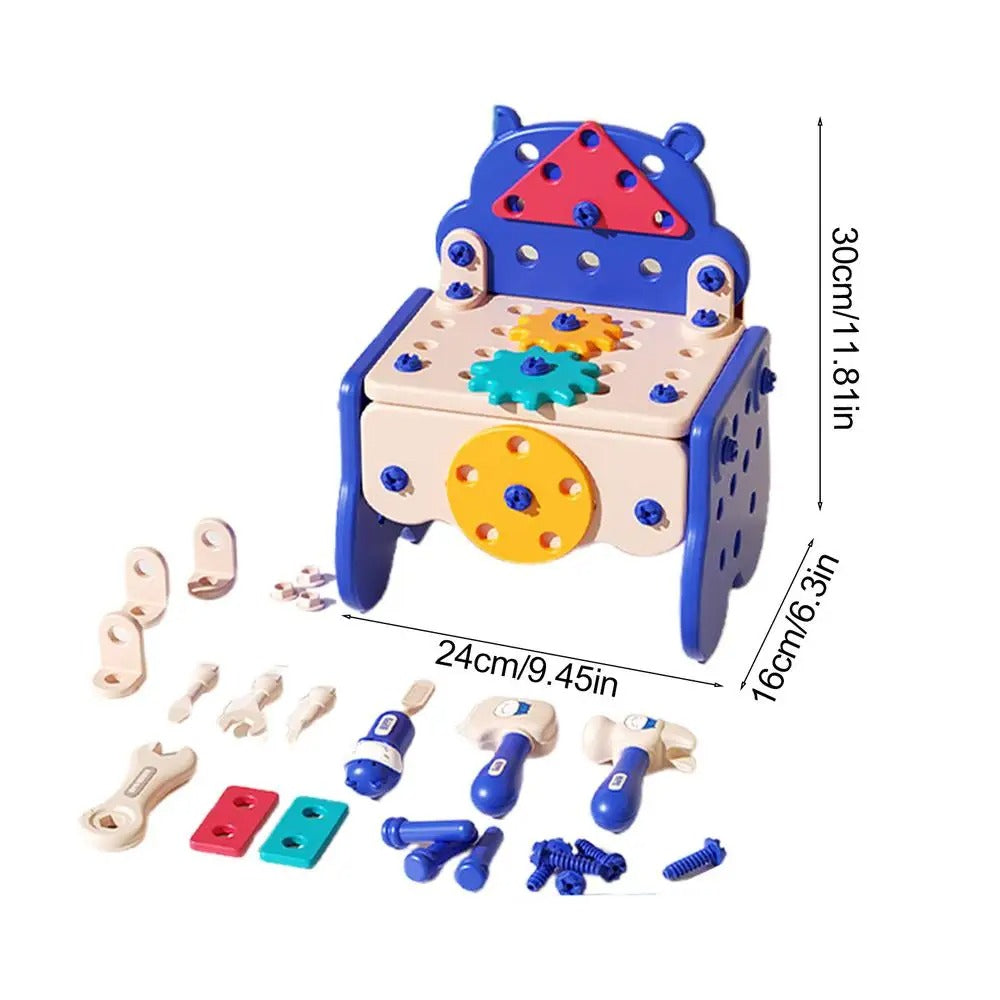 Boîte à Outils Éducative de 60 Pièces pour Enfants - Jouet de Construction et Puzzle