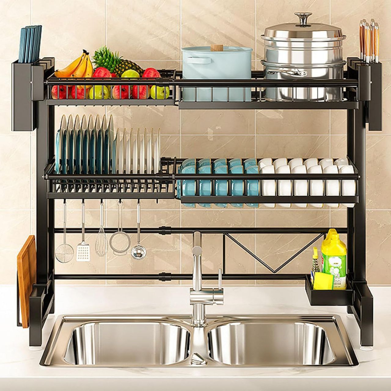 Rangement de Cuisine Élégant et Modulable : L'Organisateur Métallique Ultime pour Vos Ustensiles !