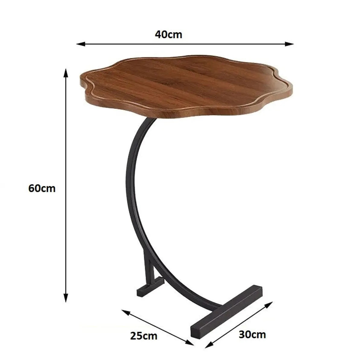 Petite table d'appoint blanche en C – Plateau télé pour canapé ou lit – Salon et chambre