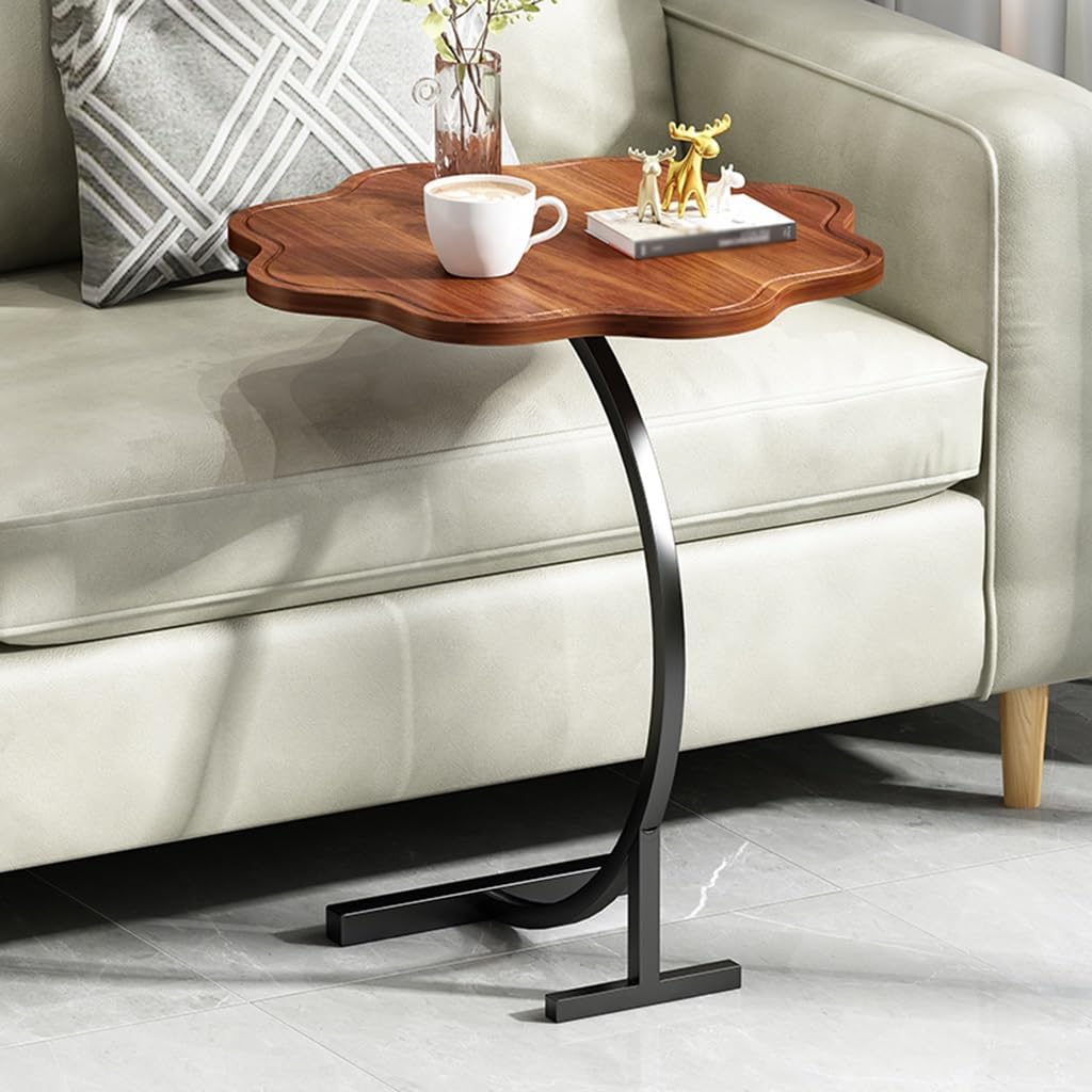 Petite table d'appoint blanche en C – Plateau télé pour canapé ou lit – Salon et chambre