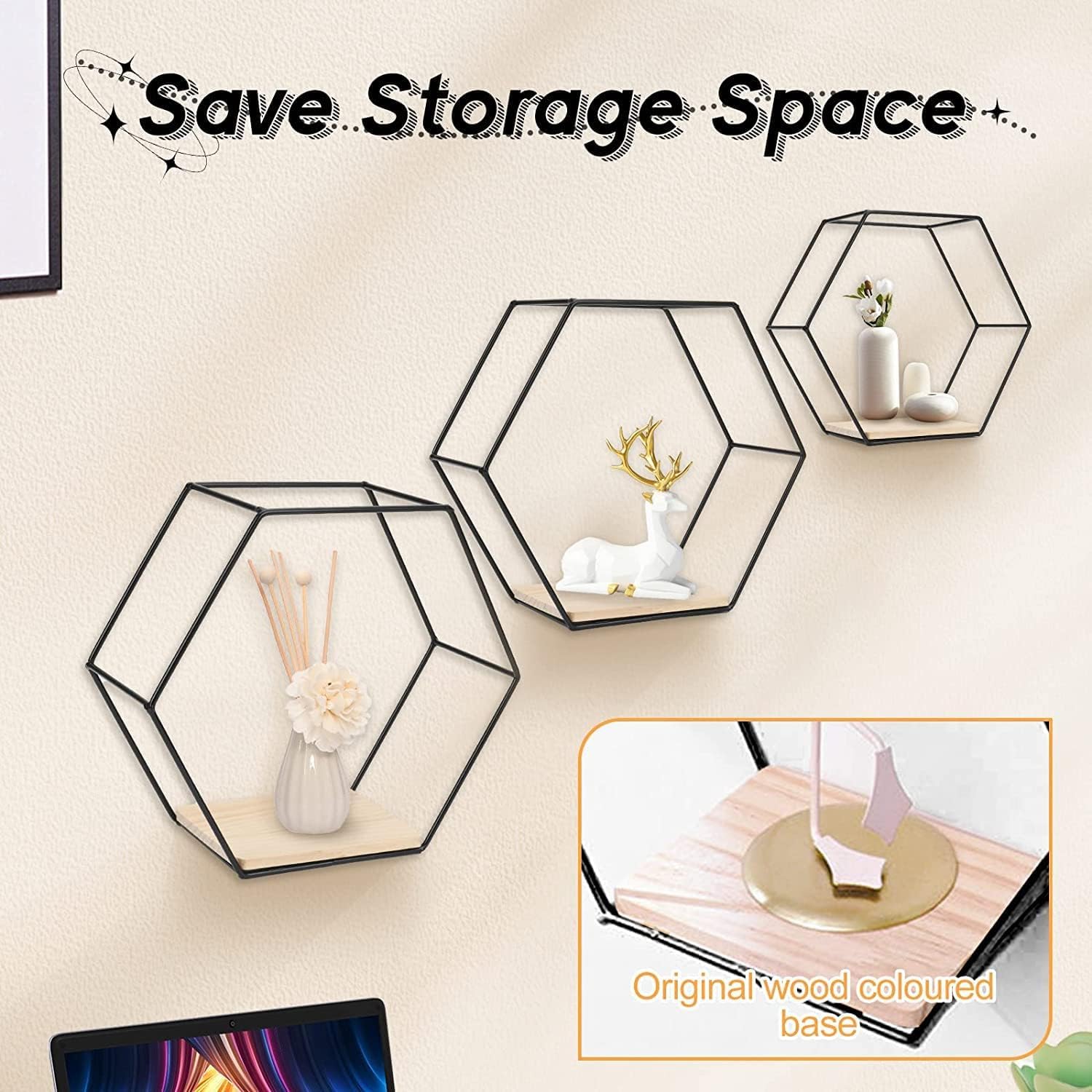 ÉTAGÈRES MURALES HEXAGONALES – STYLE ET ORGANISATION