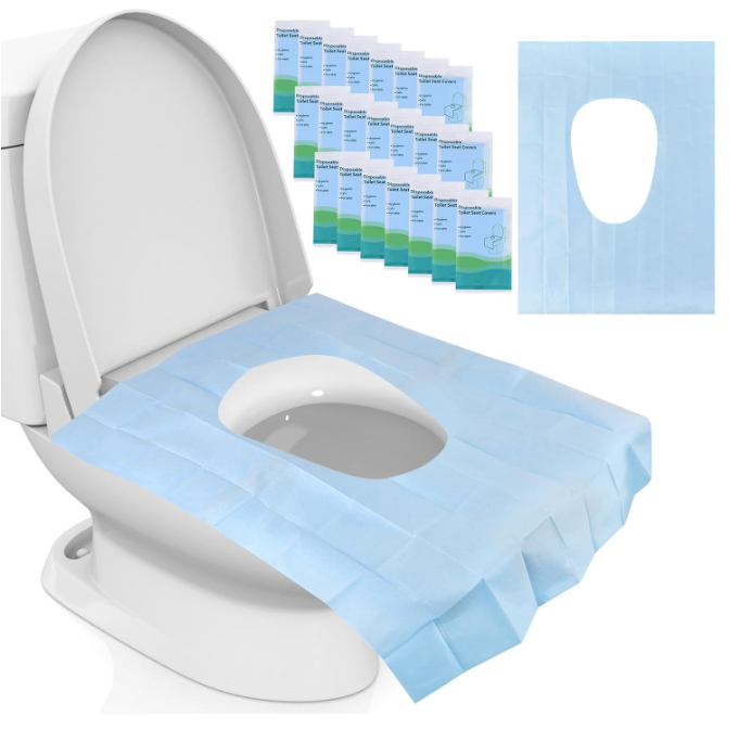 🧻 Sachets Hygiéniques Jetables pour Couvercle de Toilettes – Lot de 50 PCS