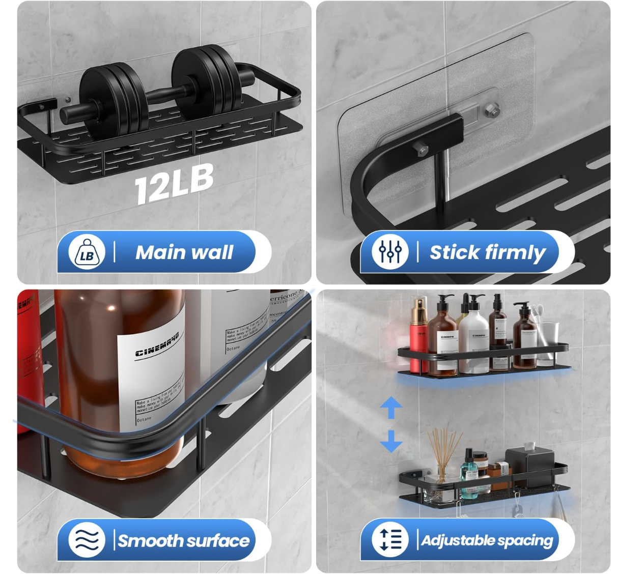 Étagère de douche murale pour propriétaire