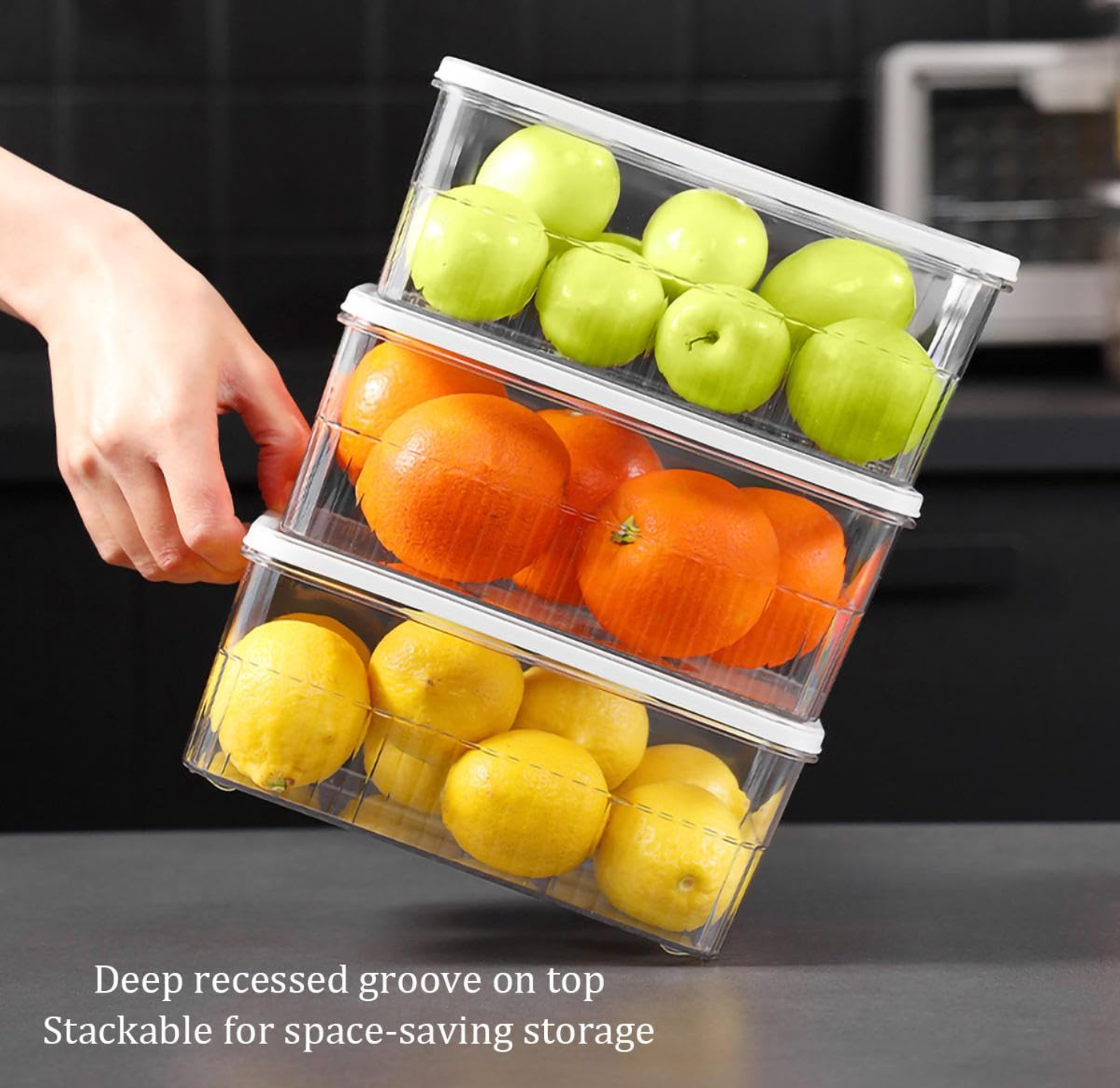 Boîte de Rangement pour Réfrigérateur avec Couvercle