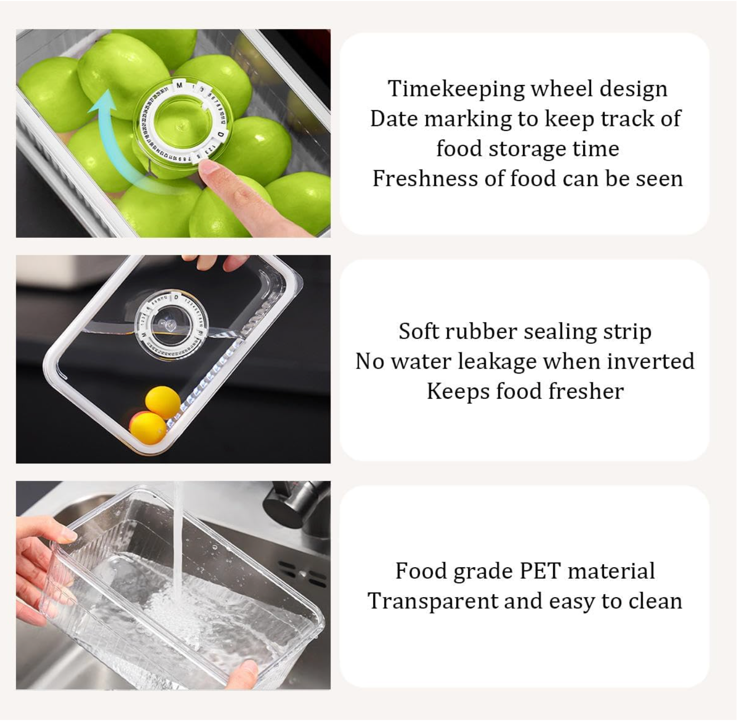 Boîte de Rangement pour Réfrigérateur avec Couvercle