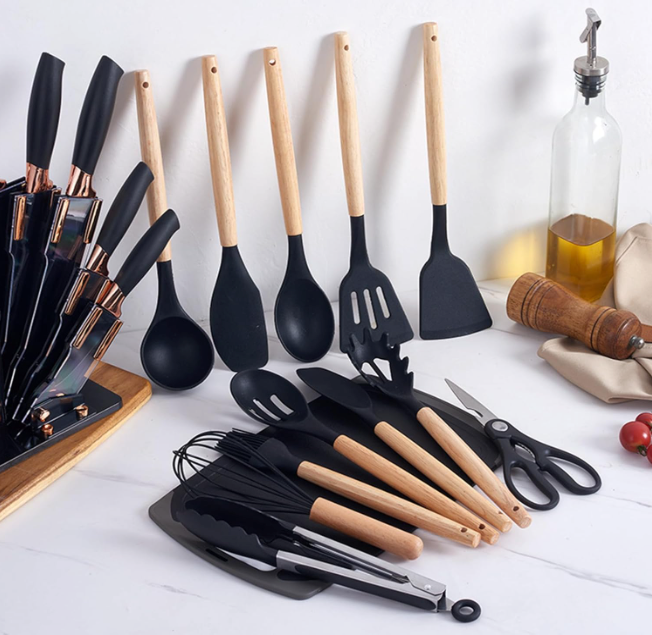 🖤 طقم أدوات المطبخ الفاخر - لمسة أنيقة لكل مطبخ!