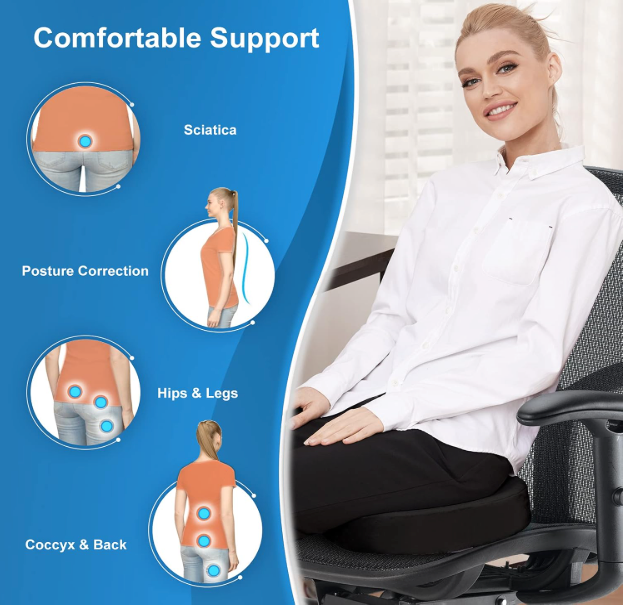 🪑 Coussin de Siège Ergonomique en Mousse à Mémoire