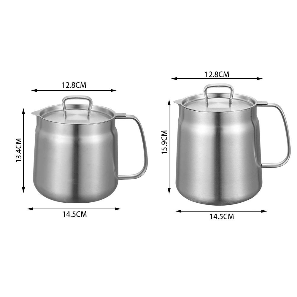 إبريق تصفية الزيت من الفولاذ المقاوم للصدأ مع مصفاة